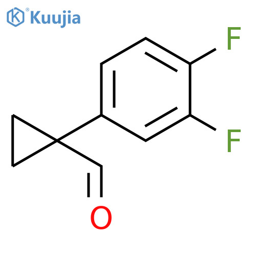 1-(3,4-difluorophenyl)cyclopropane-1-carbaldehyde structure