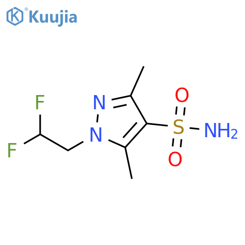 1-(2,2-difluoroethyl)-3,5-dimethyl-1H-pyrazole-4-sulfonamide structure