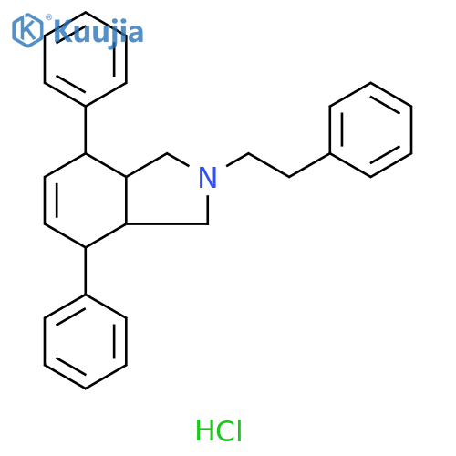 1H-Isoindole, 2,3,3a,4,7,7a-hexahydro-4,7-diphenyl-2-(2-phenylethyl)-, hydrochloride (9CI) structure