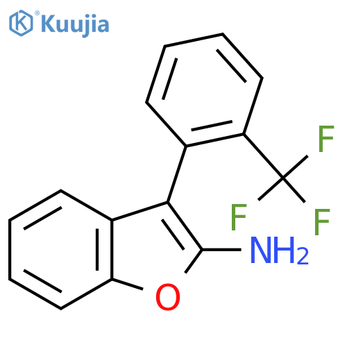 3-[2-(Trifluoromethyl)phenyl]-1-benzofuran-2-amine structure