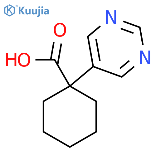 1-(pyrimidin-5-yl)cyclohexane-1-carboxylic acid structure