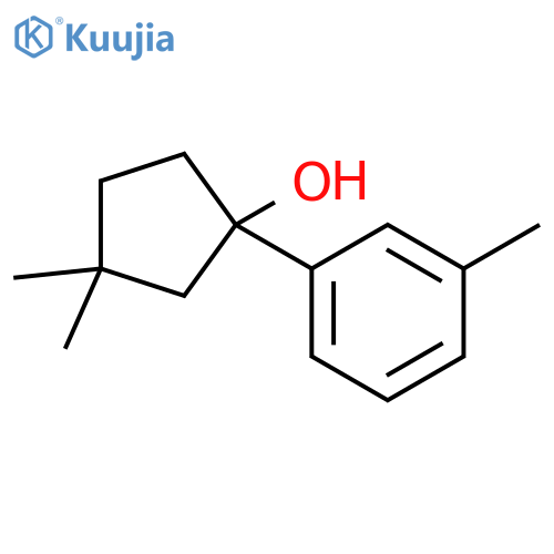 3,3-dimethyl-1-(3-methylphenyl)cyclopentan-1-ol structure
