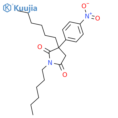 2,5-Pyrrolidinedione, 1,3-dihexyl-3-(4-nitrophenyl)- structure