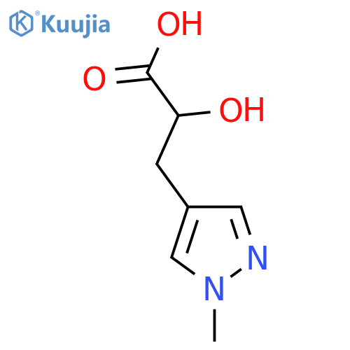 2-hydroxy-3-(1-methyl-1H-pyrazol-4-yl)propanoic acid structure
