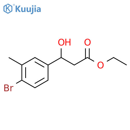 Ethyl 3-(4-bromo-3-methylphenyl)-3-hydroxypropanoate structure