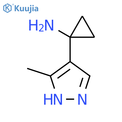 1-(3-methyl-1H-pyrazol-4-yl)cyclopropan-1-amine structure
