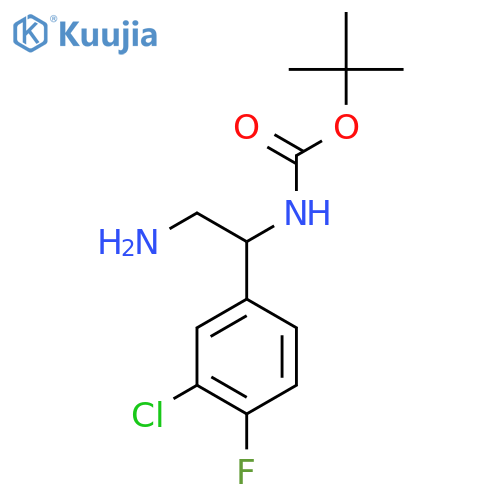 tert-butyl N-2-amino-1-(3-chloro-4-fluorophenyl)ethylcarbamate structure