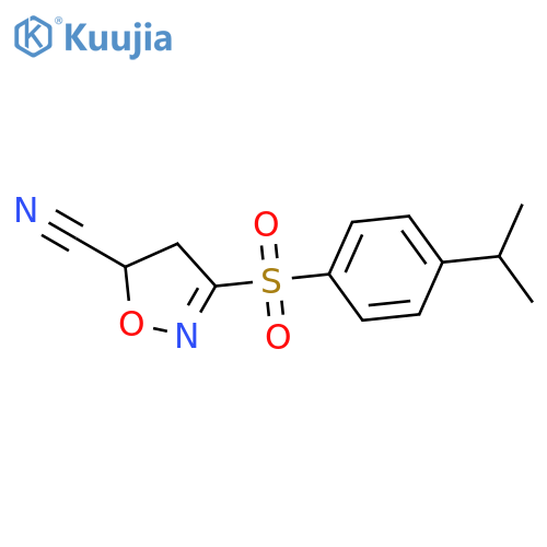 5-Isoxazolecarbonitrile, 4,5-dihydro-3-[[4-(1-methylethyl)phenyl]sulfonyl]- structure