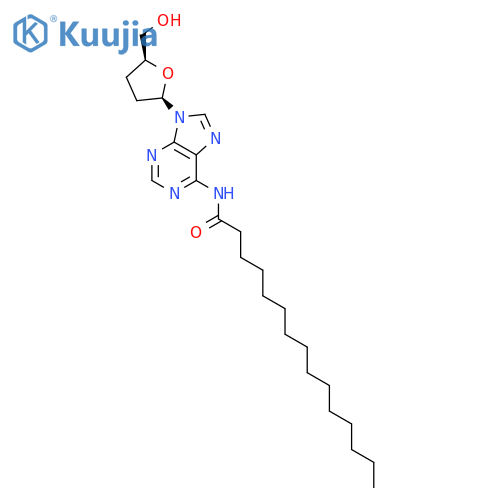 Adenosine, 2',3'-dideoxy-N-(1-oxopentadecyl)- structure