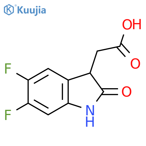 2-(5,6-Difluoro-2-oxo-1,3-dihydroindol-3-yl)acetic acid structure
