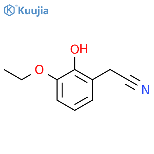 2-(3-ethoxy-2-hydroxyphenyl)acetonitrile structure