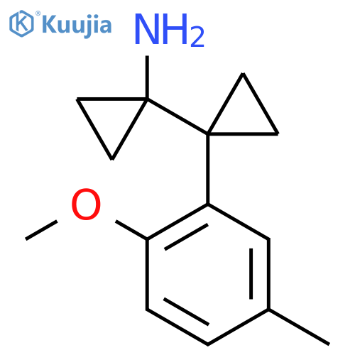 1-1-(2-methoxy-5-methylphenyl)cyclopropylcyclopropan-1-amine structure