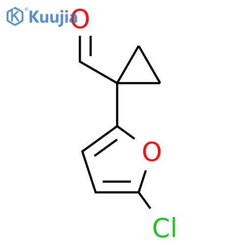 1-(5-chlorofuran-2-yl)cyclopropane-1-carbaldehyde structure