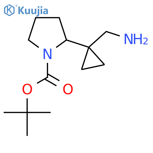 tert-butyl 2-1-(aminomethyl)cyclopropylpyrrolidine-1-carboxylate structure