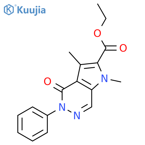 Ethyl 1,3-dimethyl-4-oxo-5-phenyl-4,5-dihydro-1H-pyrrolo[2,3-d]pyridazine-2-carboxylate structure