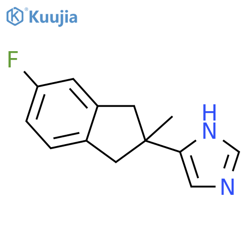 1H-Imidazole, 4-(5-fluoro-2,3-dihydro-2-methyl-1H-inden-2-yl)- structure