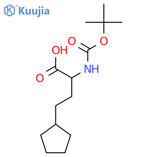 2-{(tert-butoxy)carbonylamino}-4-cyclopentylbutanoic acid structure