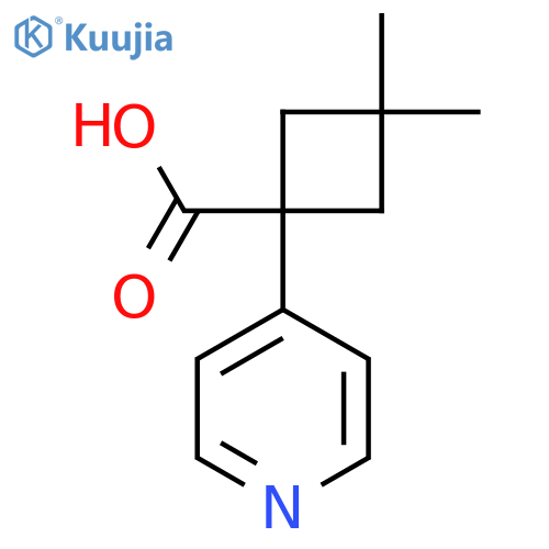 3,3-Dimethyl-1-(pyridin-4-yl)cyclobutane-1-carboxylic acid structure