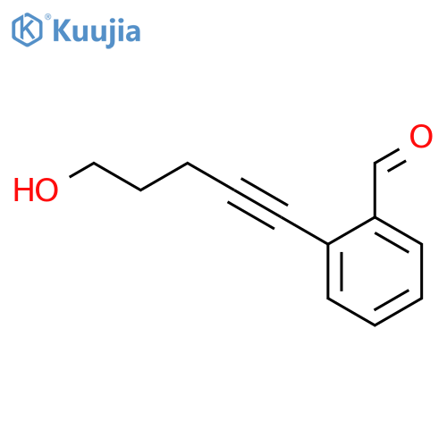 Benzaldehyde, 2-(5-hydroxy-1-pentynyl)- structure