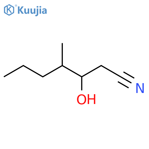3-hydroxy-4-methylheptanenitrile structure