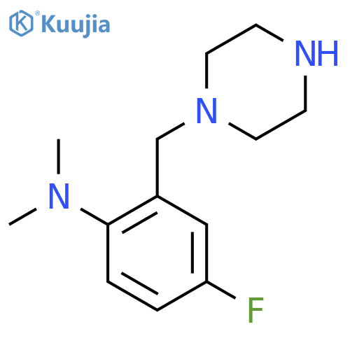 4-fluoro-N,N-dimethyl-2-(piperazin-1-yl)methylaniline structure