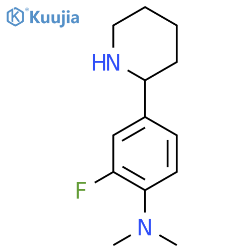 2-fluoro-N,N-dimethyl-4-(piperidin-2-yl)aniline structure