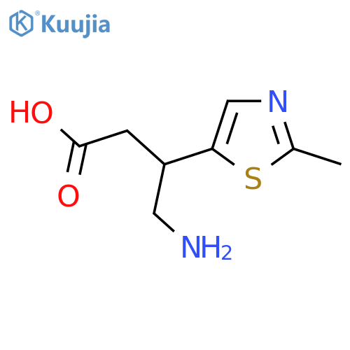 4-amino-3-(2-methyl-1,3-thiazol-5-yl)butanoic acid structure