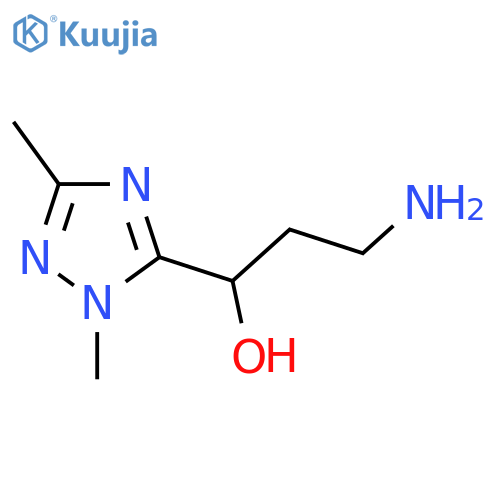 3-amino-1-(dimethyl-1H-1,2,4-triazol-5-yl)propan-1-ol structure
