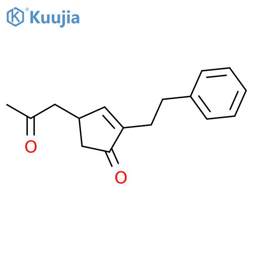 2-Cyclopenten-1-one, 4-(2-oxopropyl)-2-(2-phenylethyl)- structure