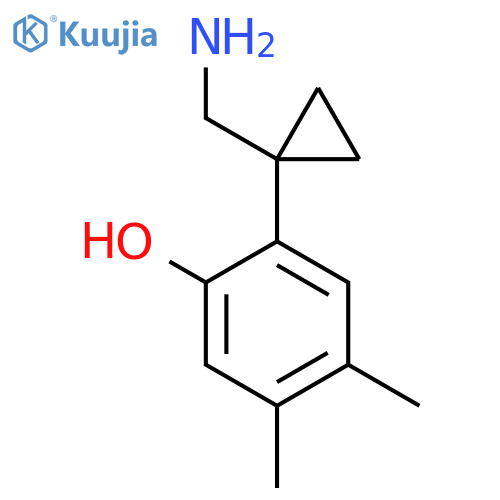 2-1-(aminomethyl)cyclopropyl-4,5-dimethylphenol structure