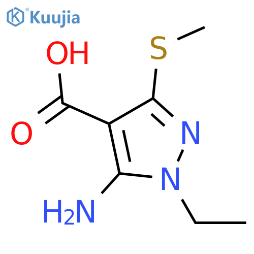 5-Amino-1-ethyl-3-(methylsulfanyl)-1h-pyrazole-4-carboxylic acid structure