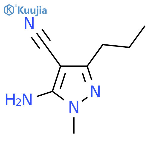5-amino-1-methyl-3-propyl-1H-pyrazole-4-carbonitrile structure