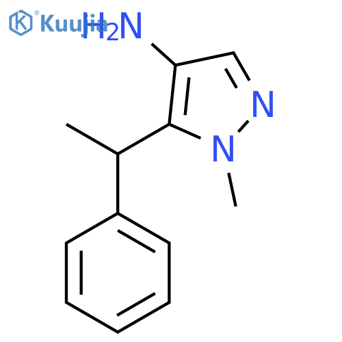 1-methyl-5-(1-phenylethyl)-1H-pyrazol-4-amine structure