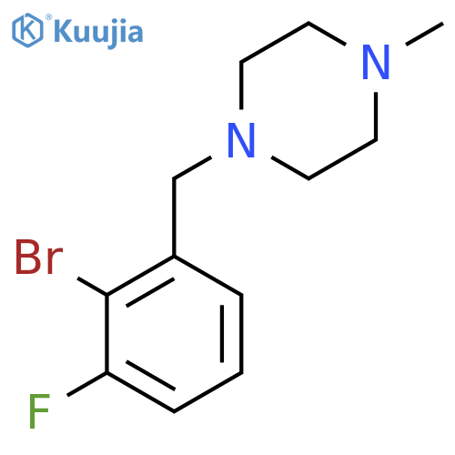 1-[(2-Bromo-3-fluorophenyl)methyl]-4-methylpiperazine structure