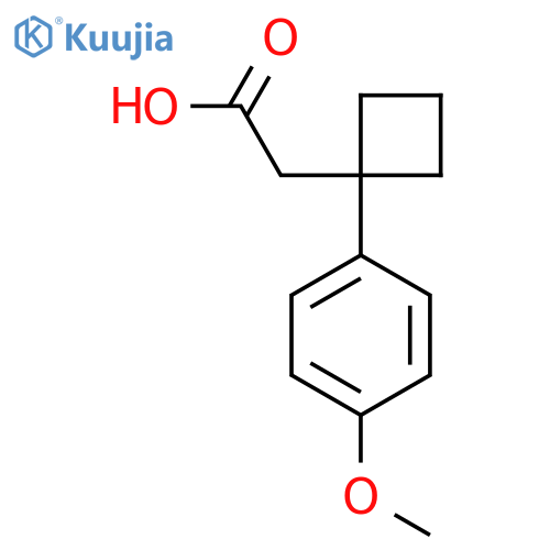 2-1-(4-methoxyphenyl)cyclobutylacetic acid structure