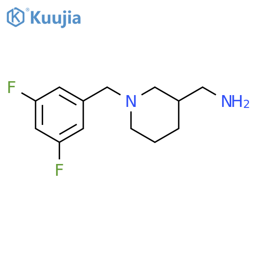 {1-[(3,5-difluorophenyl)methyl]piperidin-3-yl}methanamine structure
