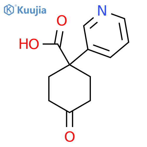 4-oxo-1-(pyridin-3-yl)cyclohexane-1-carboxylic acid structure