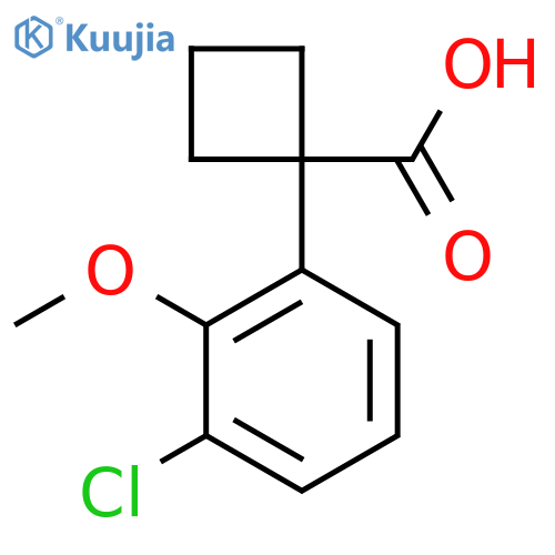 1-(3-chloro-2-methoxyphenyl)cyclobutane-1-carboxylic acid structure