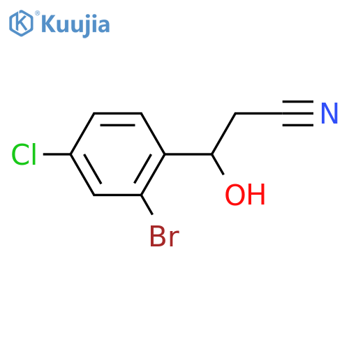 3-(2-bromo-4-chlorophenyl)-3-hydroxypropanenitrile structure