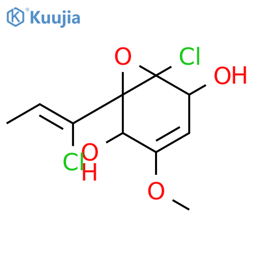 7-Oxabicyclo[4.1.0]hept-3-ene-2,5-diol,6-chloro-1-(1-chloro-1-propenyl)-3-methoxy- (9CI) structure