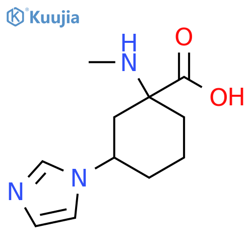 3-(1H-imidazol-1-yl)-1-(methylamino)cyclohexane-1-carboxylic acid structure