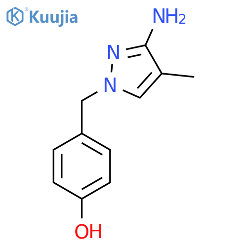 4-(3-amino-4-methyl-1H-pyrazol-1-yl)methylphenol structure
