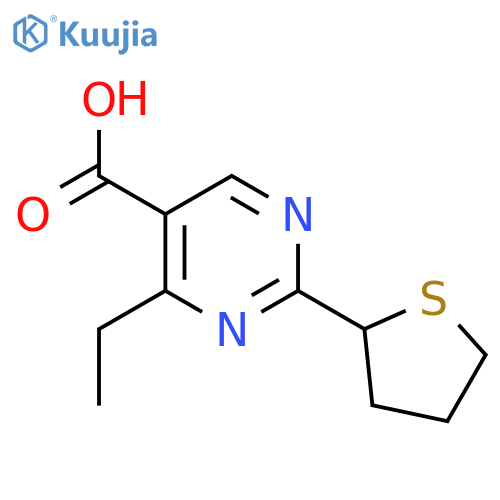 4-Ethyl-2-(thiolan-2-yl)pyrimidine-5-carboxylic acid structure