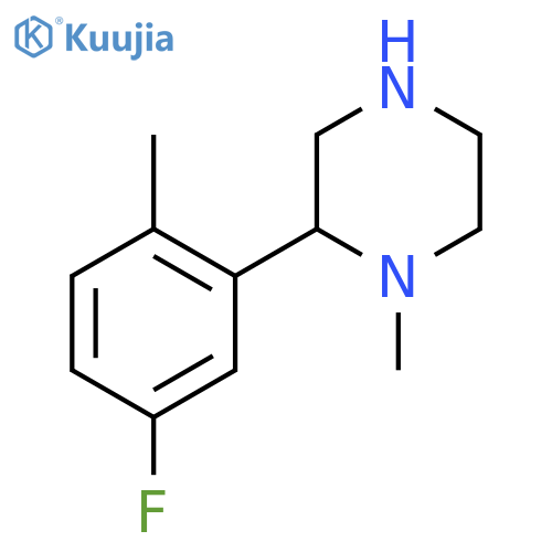 2-(5-fluoro-2-methylphenyl)-1-methylpiperazine structure