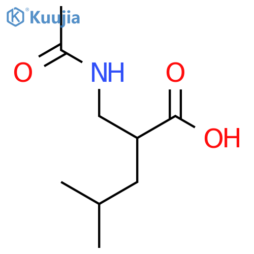 2-(Acetamidomethyl)-4-methylpentanoic acid structure