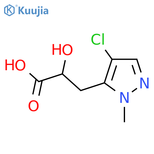 3-(4-chloro-1-methyl-1H-pyrazol-5-yl)-2-hydroxypropanoic acid structure
