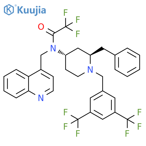 Acetamide, N-[1-[[3,5-bis(trifluoromethyl)phenyl]methyl]-2-(phenylmethyl)-4-piperidinyl]-2,2,2-trifluoro-N-(4-quinolinylmethyl)-, trans- (9CI) structure