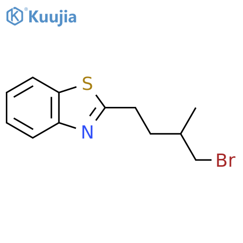2-(4-bromo-3-methylbutyl)-1,3-benzothiazole structure