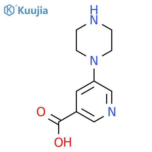 5-(Piperazin-1-yl)pyridine-3-carboxylic acid structure