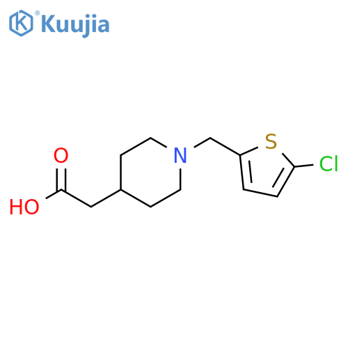 2-{1-[(5-chlorothiophen-2-yl)methyl]piperidin-4-yl}acetic acid structure